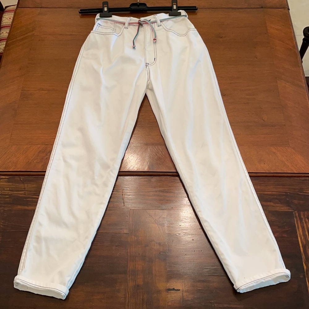 Authentic MOSCHINO White Jeans, Junior Size 0 or 24 European Size, Made in Italy